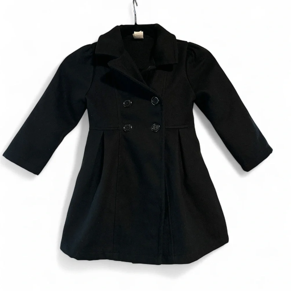 Classic Black Kids Peacoat Size 6